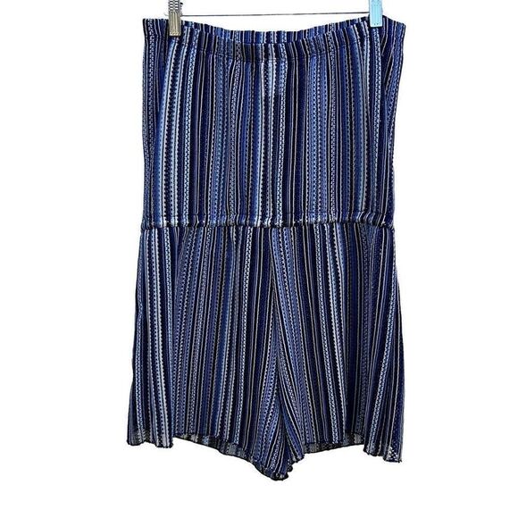 Becca Women's Blue Striped Romper Cover Up Swimsuit Size Medium - Picture 2 of 6